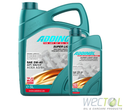 Addinol SUPER LIGHT 0540 5W40 5W-40 1x5 plus 1x1Liter (6 L) Made in Germany