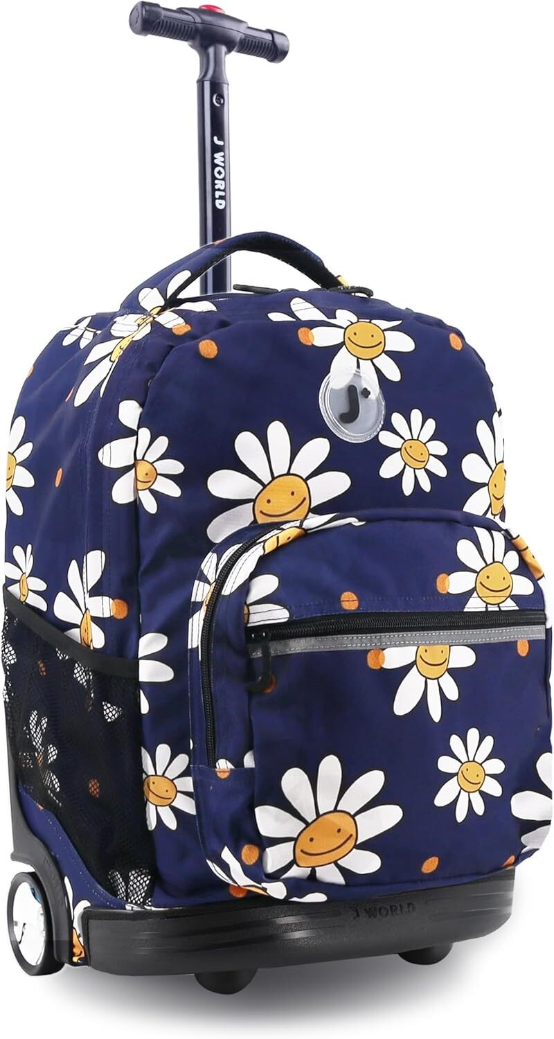 Sunrise  Rolling Backpack for Girls Boys Teen. Roller Bookbag 18