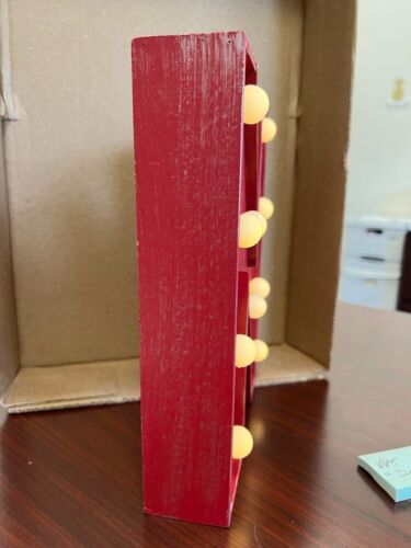 Letter Lighted Sign, Light Up Alphabet Letter 9 3/4" High Wooden RED Letter N - Picture 2 of 3