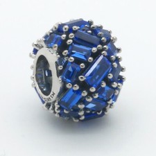 Original Pandora Charm Eiswürfel mit meerblauem Kristall Silber 797746NSBL Neu