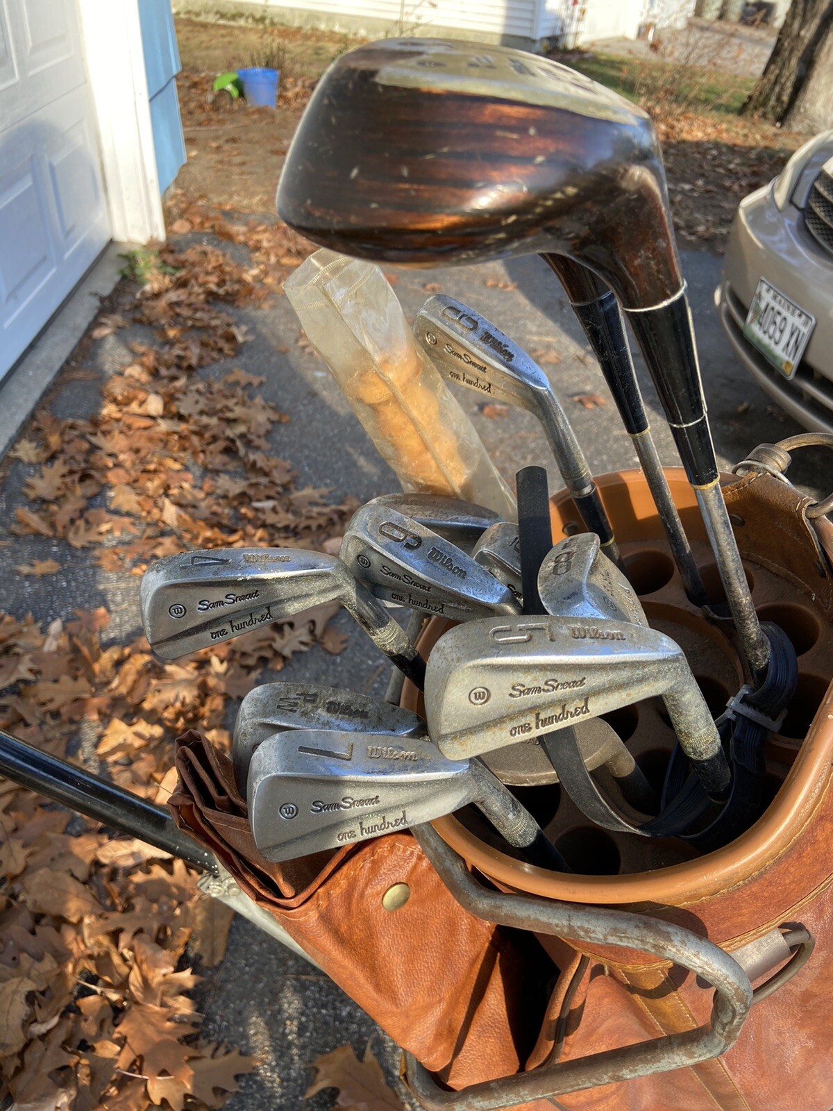 Vtg AJAY AFUQUA Golf Bag Clubs Vtg AJay Playmate PushPull Golf Bag