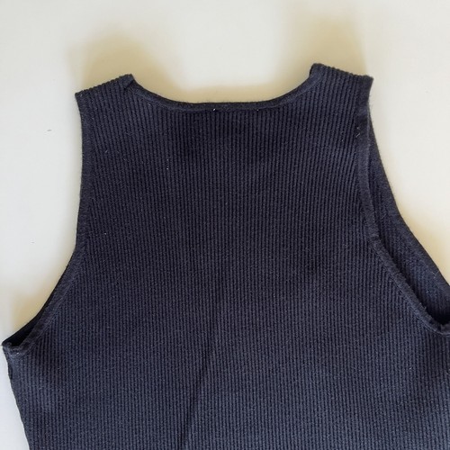 bar III Black Ribbed Racerback Tank Top Size Medium Casual Top Basic Tank - Picture 3 of 8