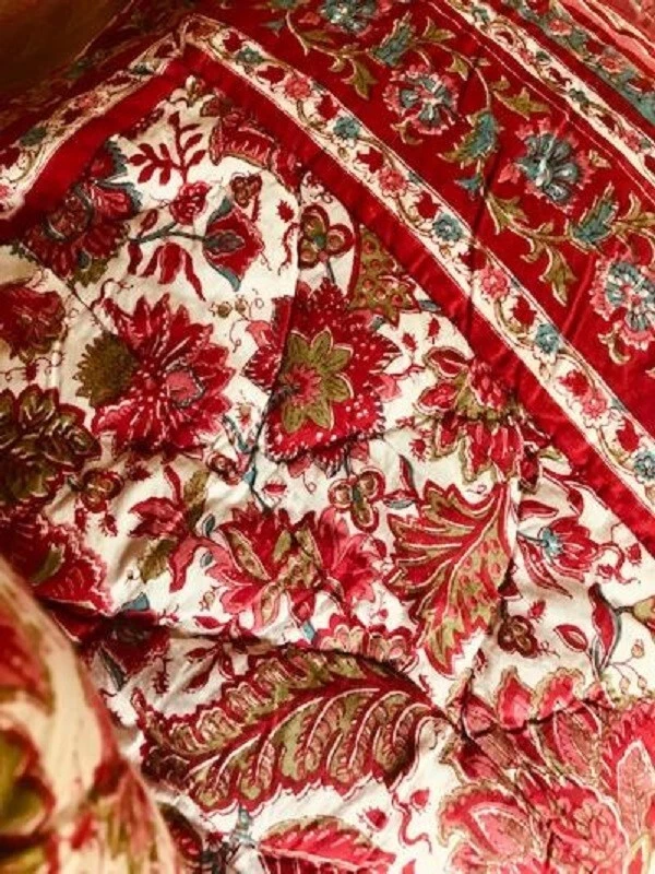 Edredón reversible Pottery Barn Jane Paisley Red Queen 2 euro Shams 3p🦩 Foto 4 de 4