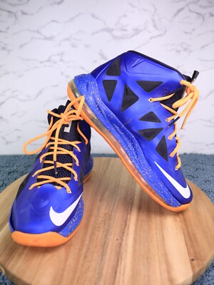 Nike Sz 7Y Lebron 10 X GS Superhero Hyper Blue/Bright Orange