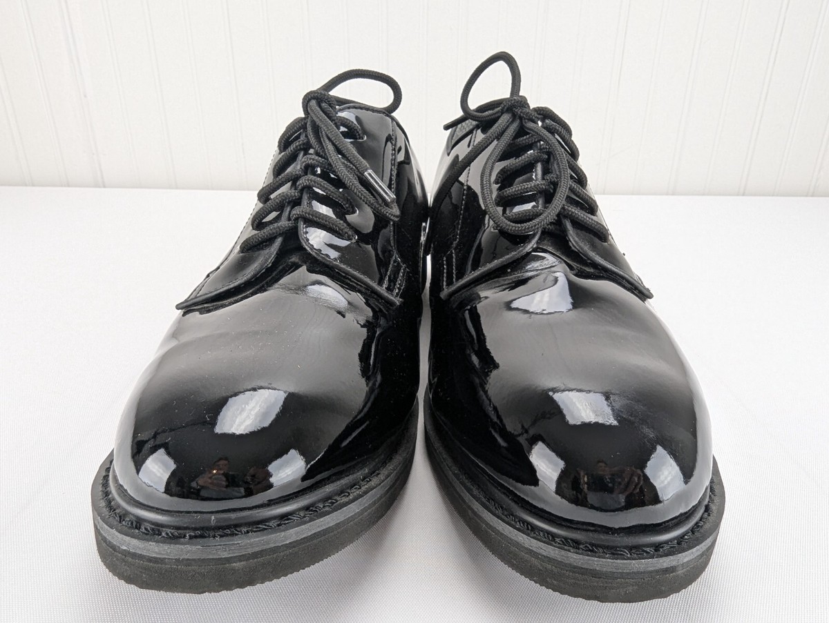 Rothco Men\'s Black High Gloss Lightweight Oxford Size 14W Lace Up Uniform Shoes Rothco Mens Uniform Oxford High Gloss Dress Shoe - COPS Products main image 2