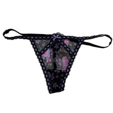 NWT VICTORIA'S SECRET Dream Angels V String Pantie Sz S-L-XL Purple Pink Floral