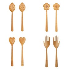 Bambus Salatbesteck Sass & Belle 2tlg. Holz braun H&auml;nde Blumen Herz Blatt Salat