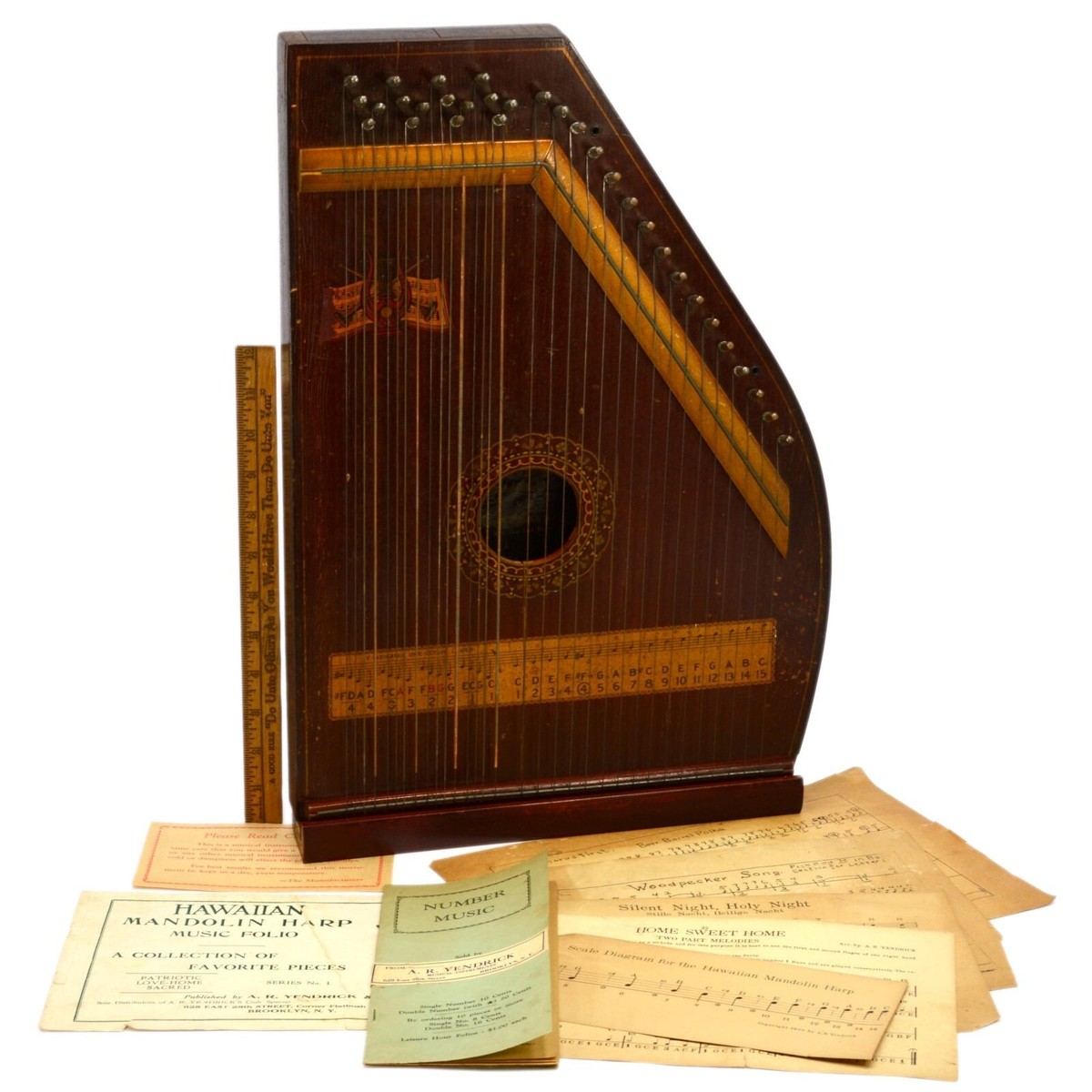 Vintage HAWAIIAN MANDOLIN HARP by A.R. YENDRICK & CO #0764 in Box