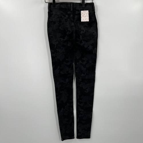 Free People NWT Black Camo High Rise Skinny Jeans 24 FP OB829879 - Picture 10 of 11