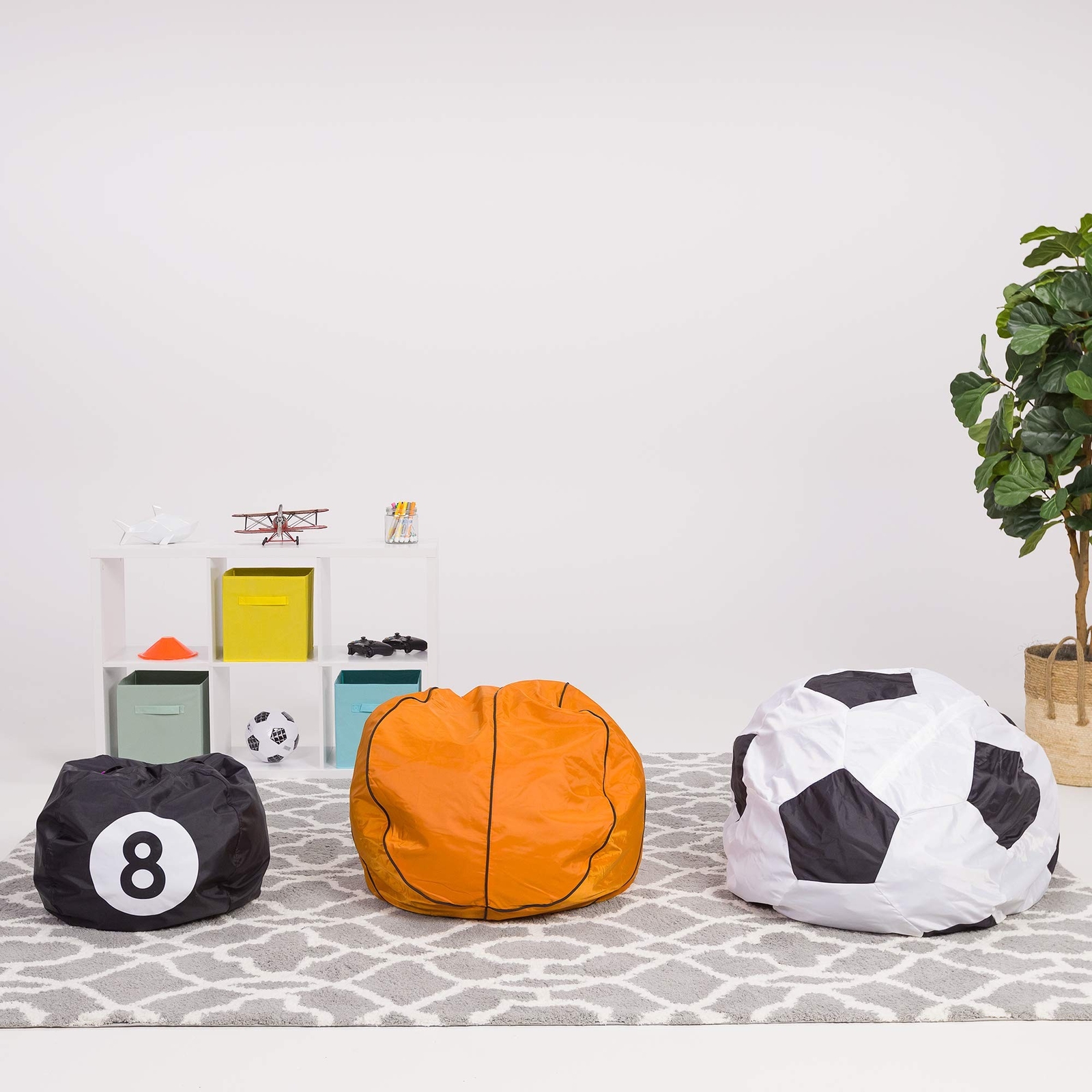 Posh Beanbags Bean Bag Chair, XLarge48in, Sports Basketball 48in X