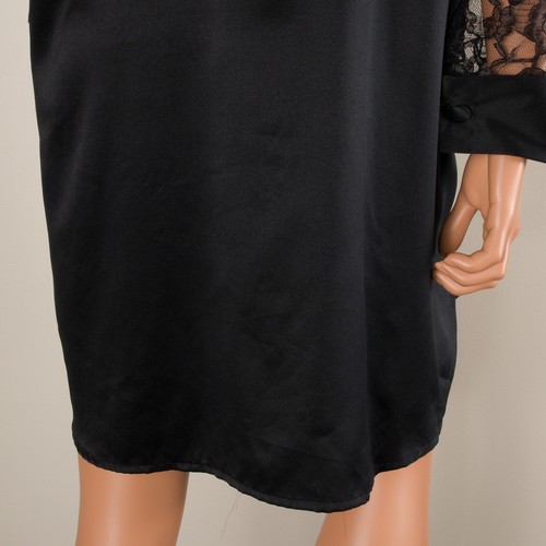 ๐ VICTORIA SECRET VTG Gold Label Babydoll Robe Nightgown Sheer Lace Satin P/S - Picture 11 of 12