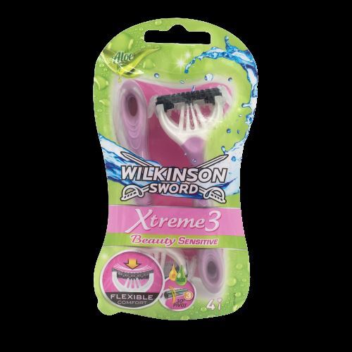 Paquete de 4 Espada Schick Razors Wilkinson Xtreme3 Belleza Sensible y Aloe Totalmente NUEVO - Imagen 1 de 8