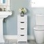 Wooden Bathroom Floor Cabinet, 4 Drawers Side Storage Organizer ...
