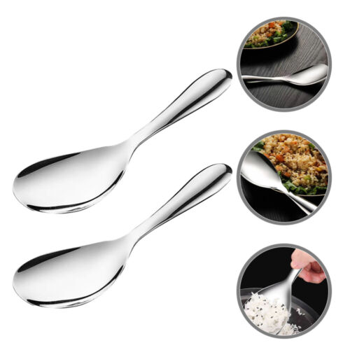 2 piezas cuchara de arroz de cocina de acero inoxidable con paletas agitadoras - Imagen 9 de 12