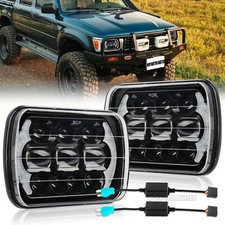 Pair LED for Hilux Headlights 5x7" 7x6" Inch Head Lamps HI/LO/DRL w/Adapters