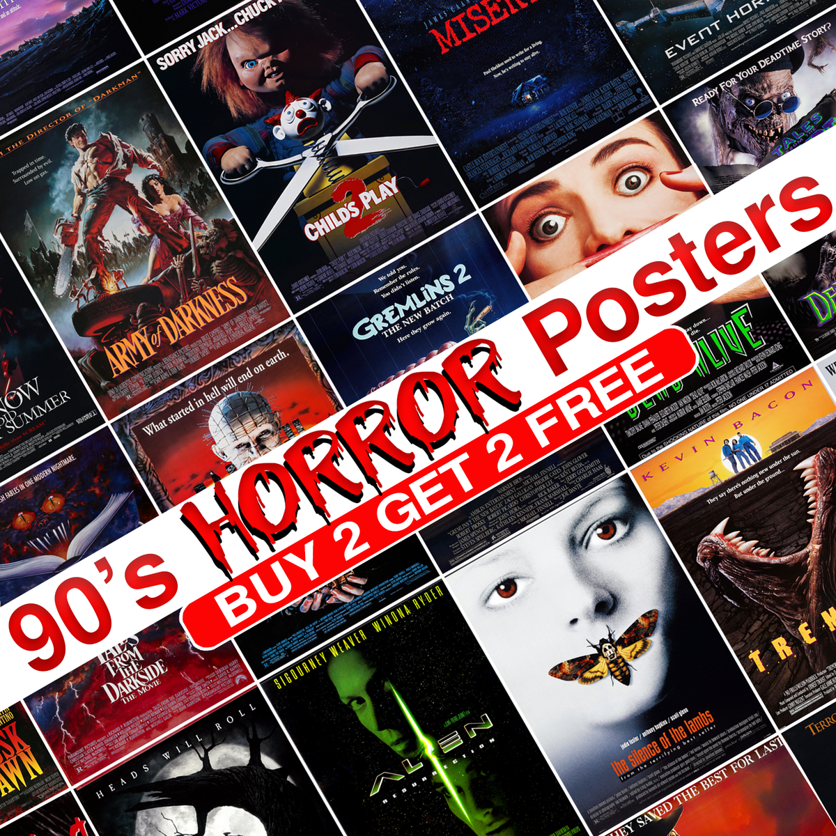 90s Horror Movie Posters Classic Vintage Retro Video Poster Print