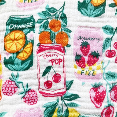 Colorful Soda Pop Fruit Kitchen Towel Set 2 Cotton Gauze En Vogue - Picture 3 of 5