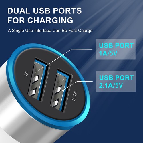 20W US Dual USB Port Car Charger Adapter For iPhone Samsung Android Cell Phone - Picture 15 of 29