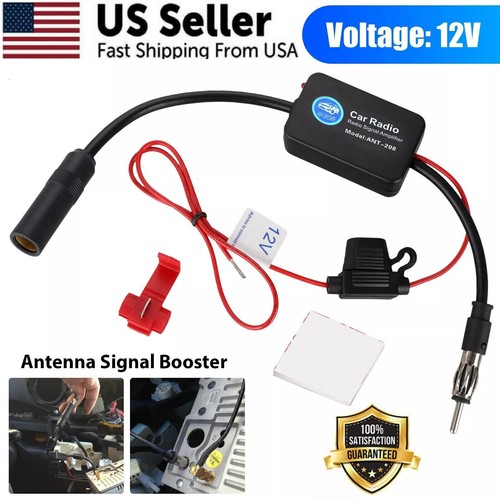Car Stereo FM & AM Radio Signal Antenna Signal Amplifier Auto Aerial Amp Booster - Picture 13 of 14