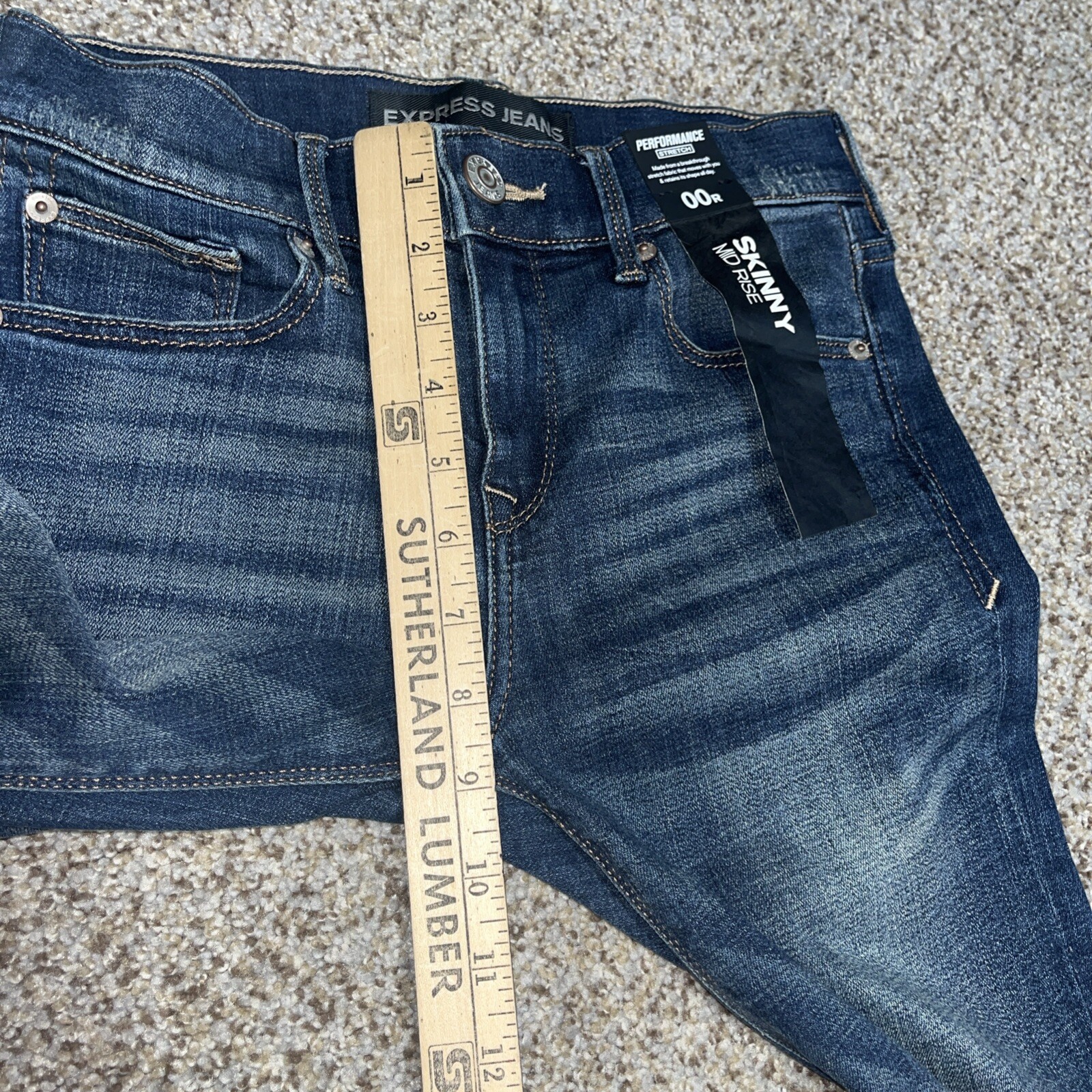 Express Jeans Performance Stretch Skinny Mid Rise 00R (26x33) NEW - View 10