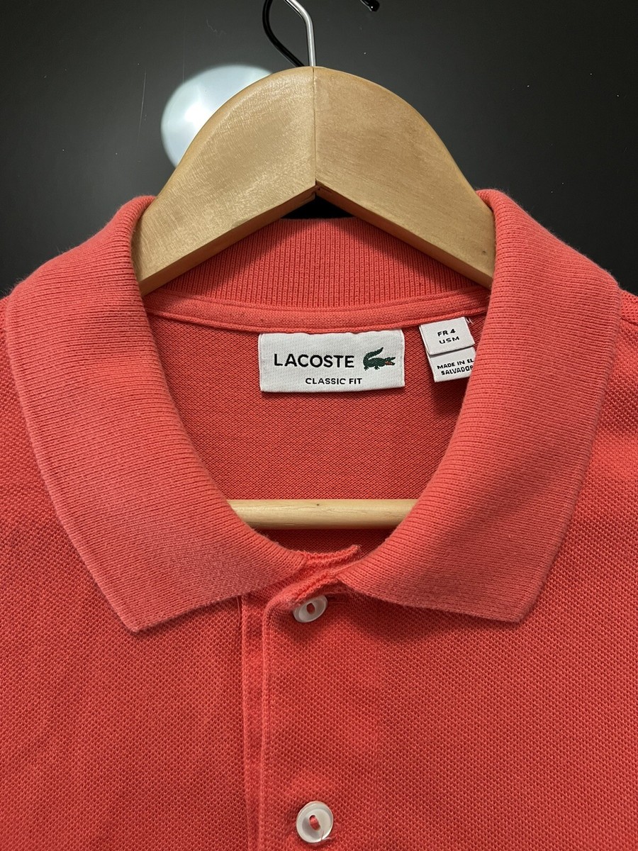 Lacoste Luxury Mens Shirt Pique Polo Alligator Logo Chest Size (Med)