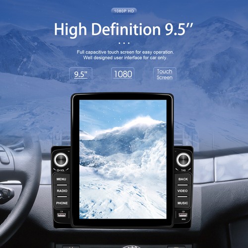 9.5" Carplay 2 Din Car Stereo Radio Android 13 GPS WiFi Vertical Touch Screen FM - Picture 4 of 24