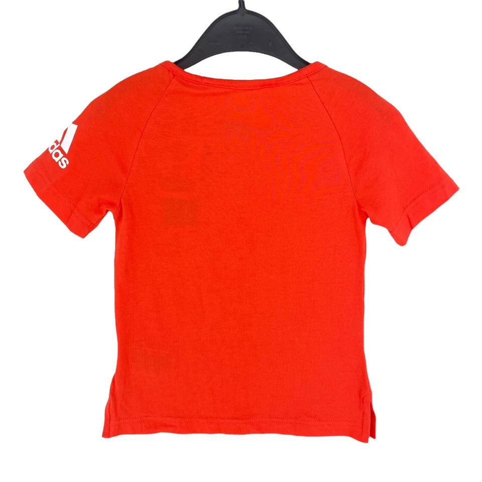 Adidas Algodón Rojo Camiseta Cuello Redondo Talla 5-6 Años - Imagen 3 de 4
