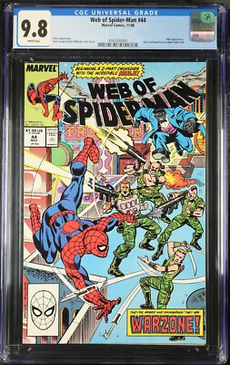 WEB OF SPIDER-MAN #44 - MARVEL - CGC 9.8 White - 1988 - Incredible Hulk app  