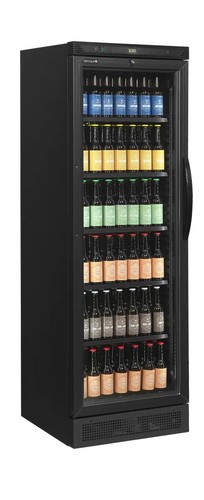 BLACK GLASS DOOR COOLER DRINKS DISPLAY FRIDGE NEW CEV425 FREE NEXT DAY DELIVERY - Picture 4 of 4