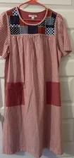 New Nwt Go Softly Patio Dress Size Small S 100% Cotton Mumu House Stripe