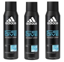 3 Can Adidas Ice Dive Deo Body Spray 150 ml 48hr for comfort and freshness