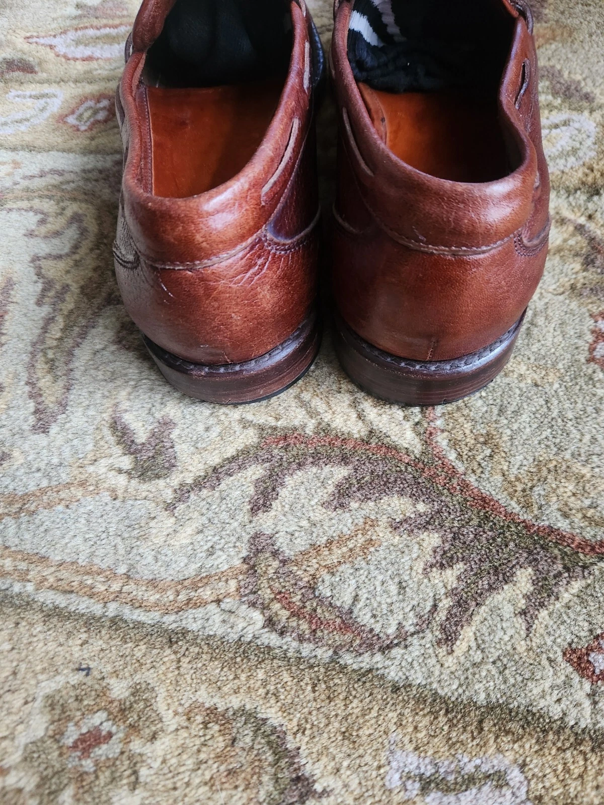 Autentici mocassini COACH uomo mogano penny scarpe nappe taglia 8 5 M vintage