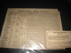 RARE May 8, 1811 The New York Spectator Newspaper VG condition Thomas Jefferson