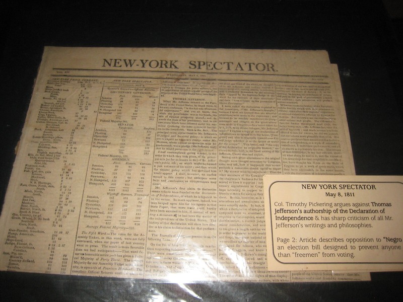 RARE May 8, 1811 The New York Spectator Newspaper VG condition Thomas Jefferson