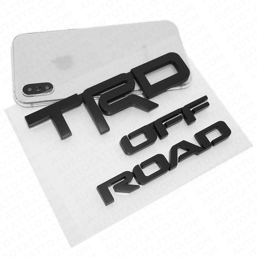 2x Left Right Toyota 4Runner TRD Off Road Sport Badge Side Quarter Emblem Black - Picture 5 of 7