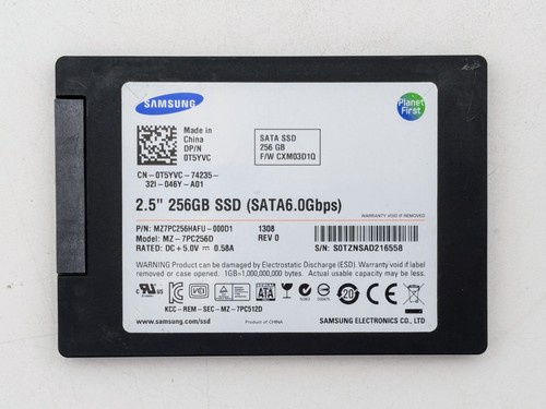 DELL T5YVC MZ-7PC256D MZ7PC256HAFU-000D1 256GB 6Gb/s SATA 2.5" SSD - Picture 2 of 8