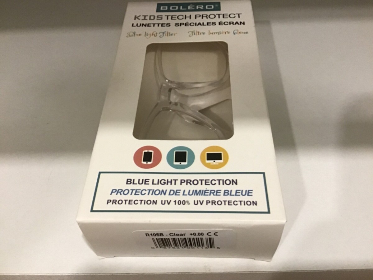 bolero blue light glasses kids tech clear New box
