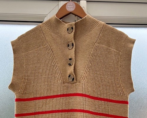 NEXT Tan Sleeveless Knit Vest Jumper Size Small - 第 3/11 張圖片