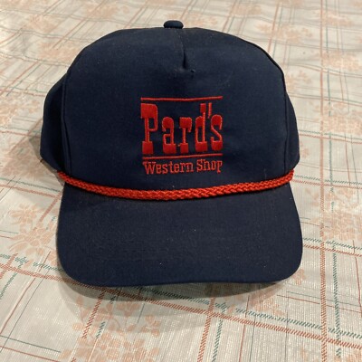Vintage Strapback Rope Hat Town Talk Pard s Western shop Horses Rodeo Ranch VTG