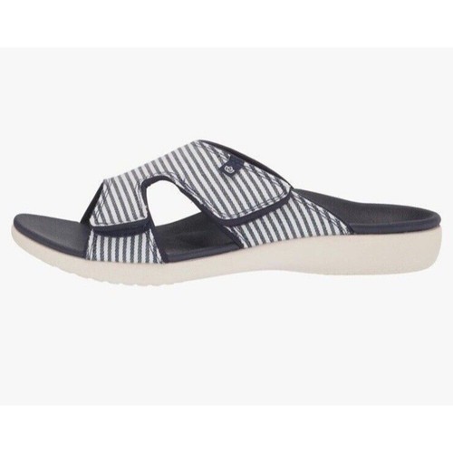 New Spenco Women's Support Sandals Size 5.5 B Stripe Nautical Navy - Picture 4 of 9