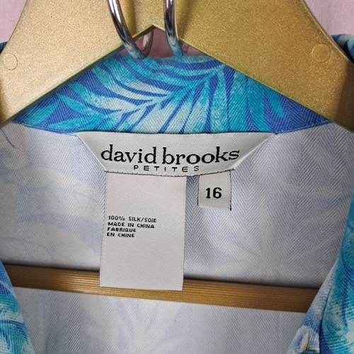 Vintage David Brooks 100% Silk Hawaiian Button Up Blouse Short Sleeve Petite 16 - 第 4/10 張圖片