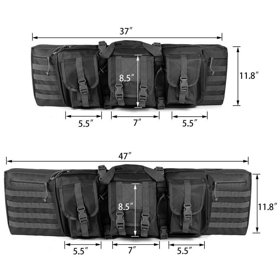 Tactical Rifle Bag Single or Double Case 37-52 Carbine Range Gun Padded ...