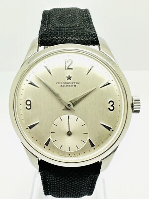 Superbe Rare Montre Vintage Zenith Chronomètre Années 50 Acier