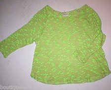 New Womens HIP Sweater Bright Green Tan Knit Soft Sleeves Small S Made in USA