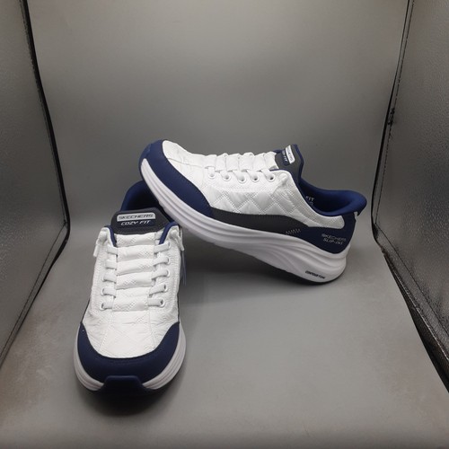 Skechers Contour Foam Slip-ins Women's 6.5M White Navy Cozy Fit A167