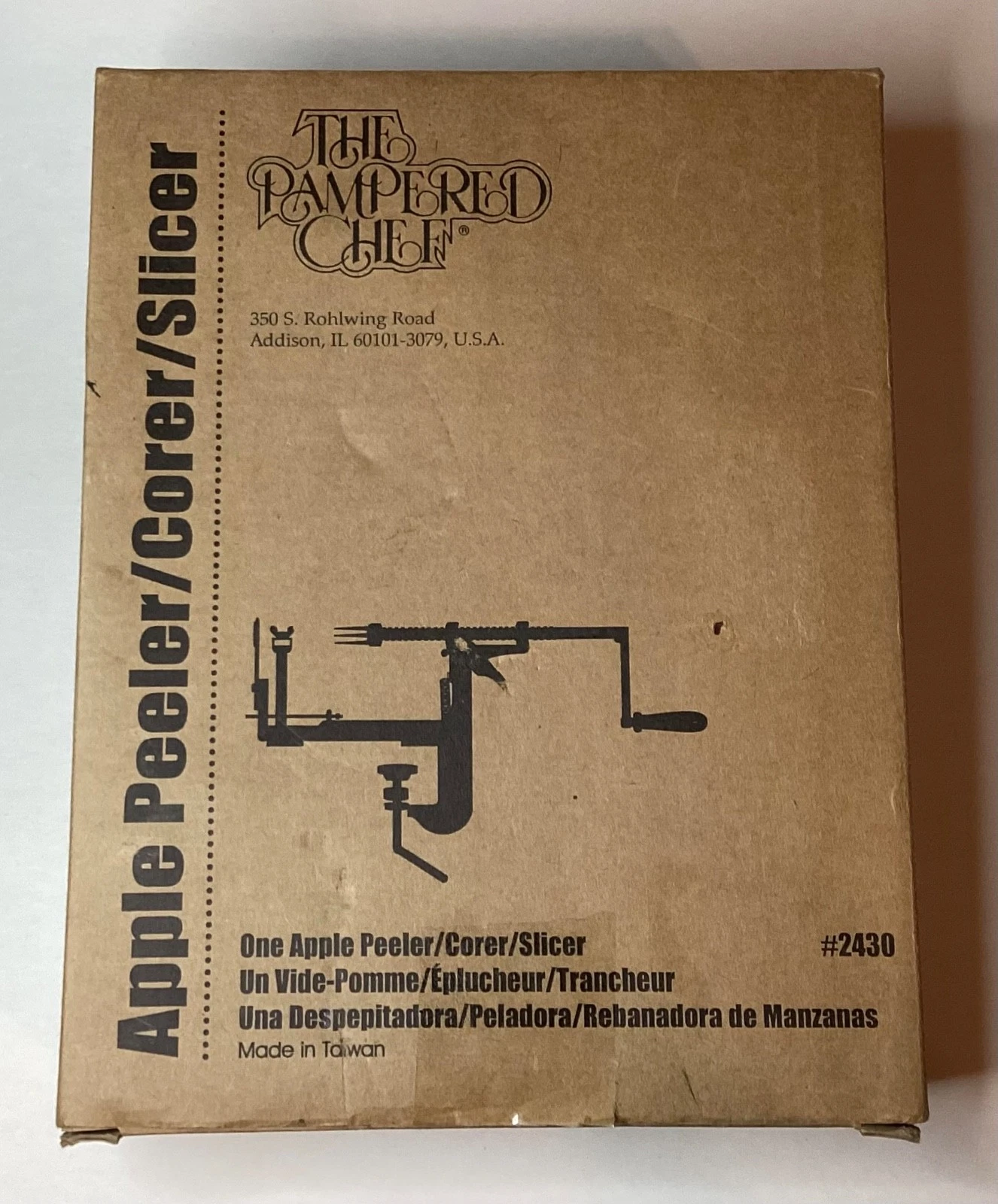 NOS THE PAMPERED CHEF ONE APPLE PEELER, CORER, SLICER #2430 MADE IN TAIWAN
Opens in a new window or