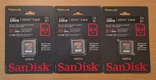 3x GENUINE SanDisk Ultra 64 GB SDXC Class 10 Memory Card 30MBs 200X 64GB 192GB