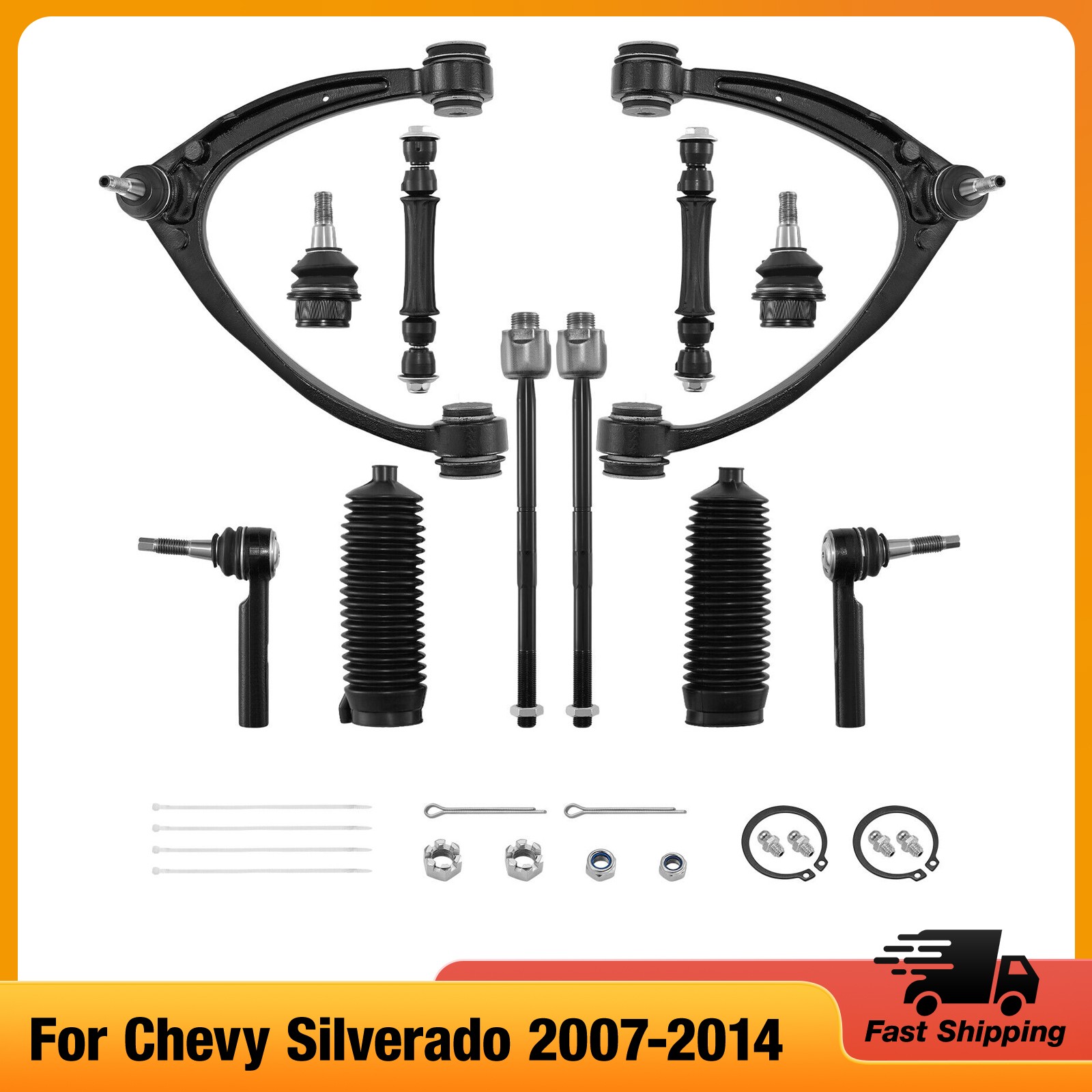 12pc Front Upper Control Arms Sway Bars for Silverado Sierra Yukon XL 1500 Tahoe