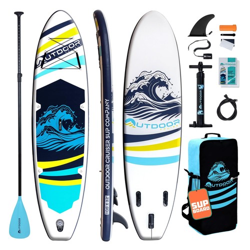OutdoorCrusier Ultra-Portable Inflatable Stand-Up Paddle Board, Lightweight &...