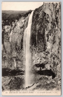 Grande Cascade Basaltic Cliff Waterfall Mont-Dore France Postcard